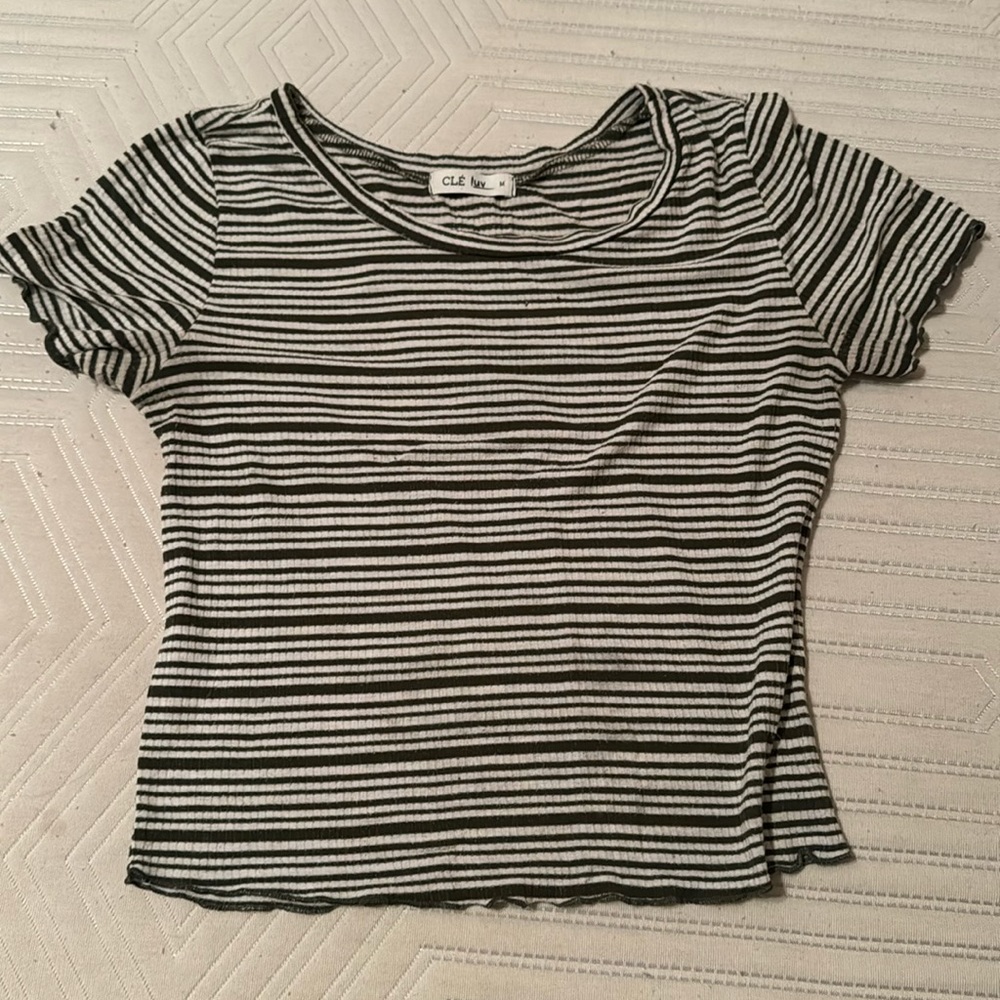 striped green crop top